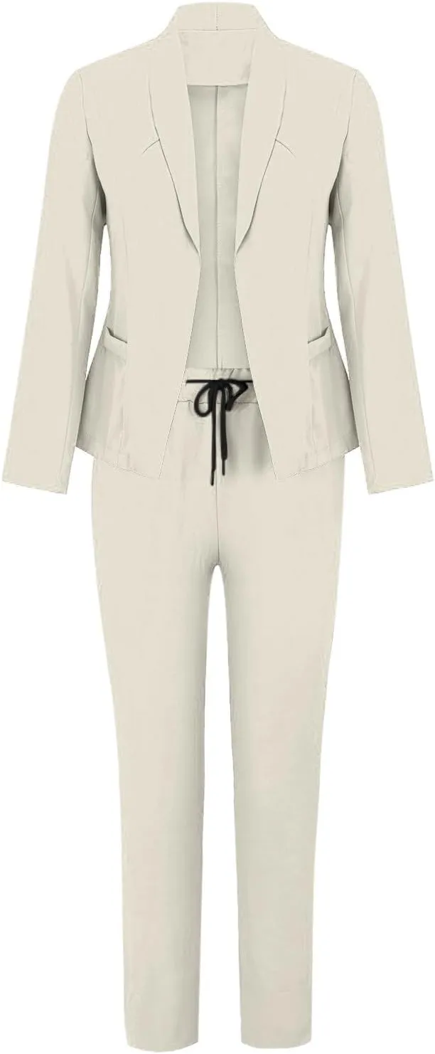 2 Piece Sets for Women Plus Size Women Business Casual Sets Two Piece Outfits Office Work Wear Office Dress Blazer
