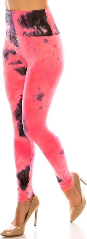 2Chique Boutique Women's High Waist Tie Dye Fashion Leggings Super Soft Stretch Fabric