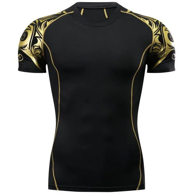 3D MMA Rashguard Gym T Shirt Clothing Compression Shirt
