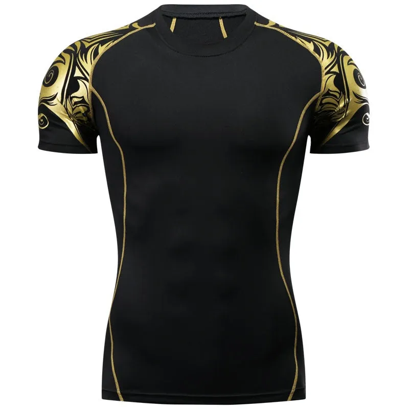 3D MMA Rashguard Gym T Shirt Clothing Compression Shirt