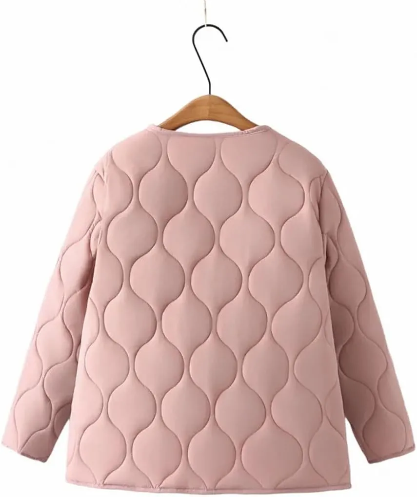 Alloaone Women Parka Loose Thin Gourd Shaped Quilted Cotton-Padded Coat