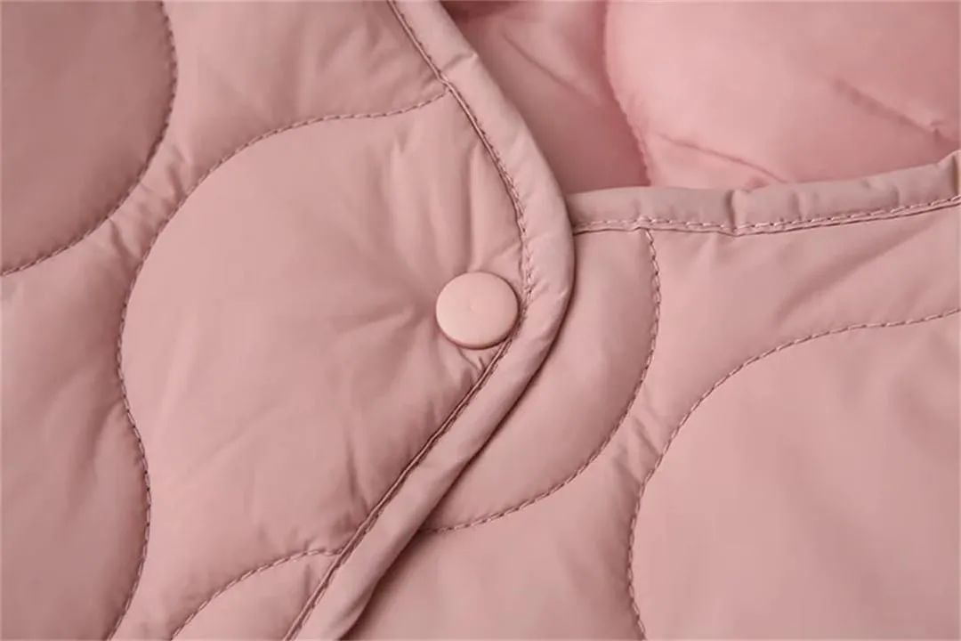 Alloaone Women Parka Loose Thin Gourd Shaped Quilted Cotton-Padded Coat