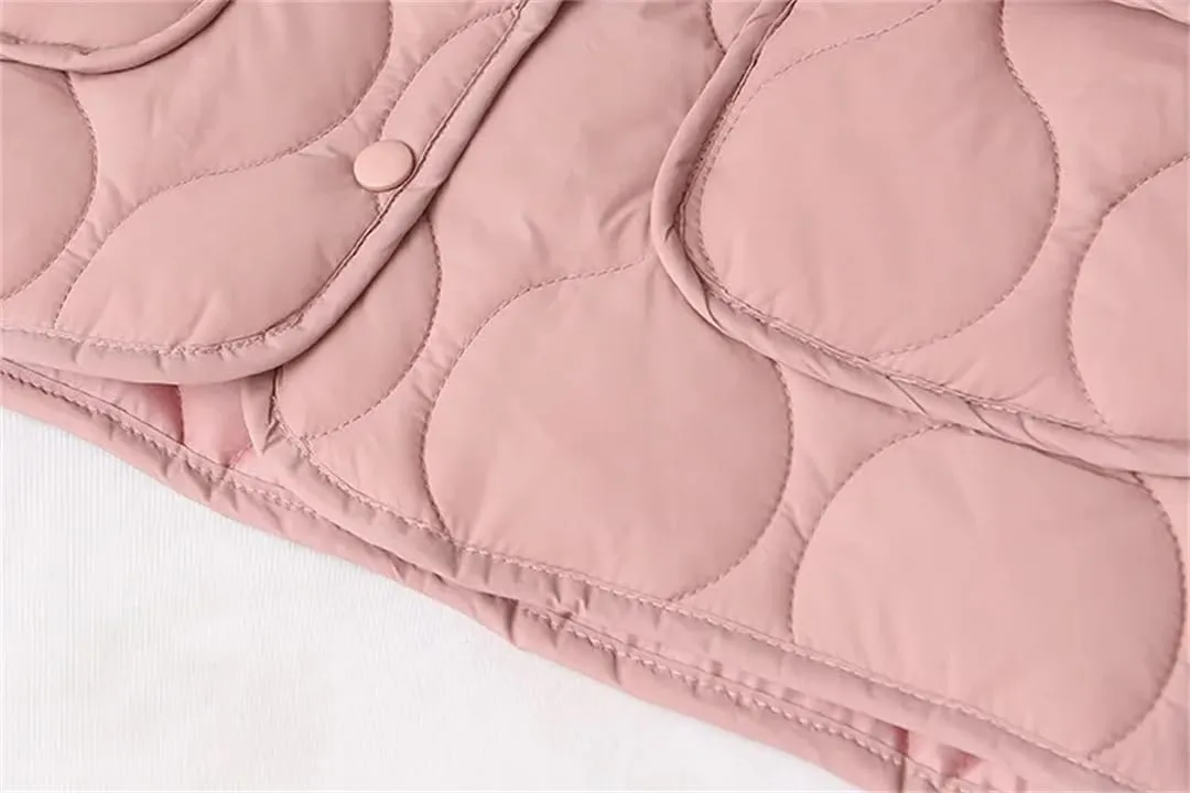 Alloaone Women Parka Loose Thin Gourd Shaped Quilted Cotton-Padded Coat