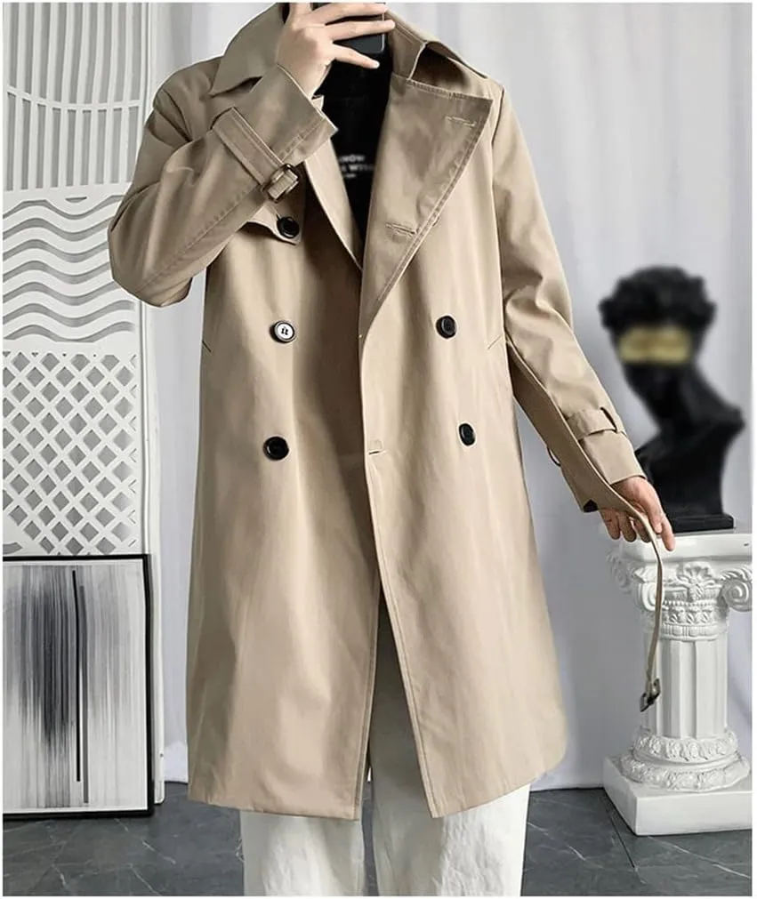 Autumn Long Coat Men Breasted Trench Coat,spring Mens Casual Jackets Full Size
