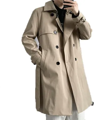 Autumn Long Coat Men Breasted Trench Coat,spring Mens Casual Jackets Full Size