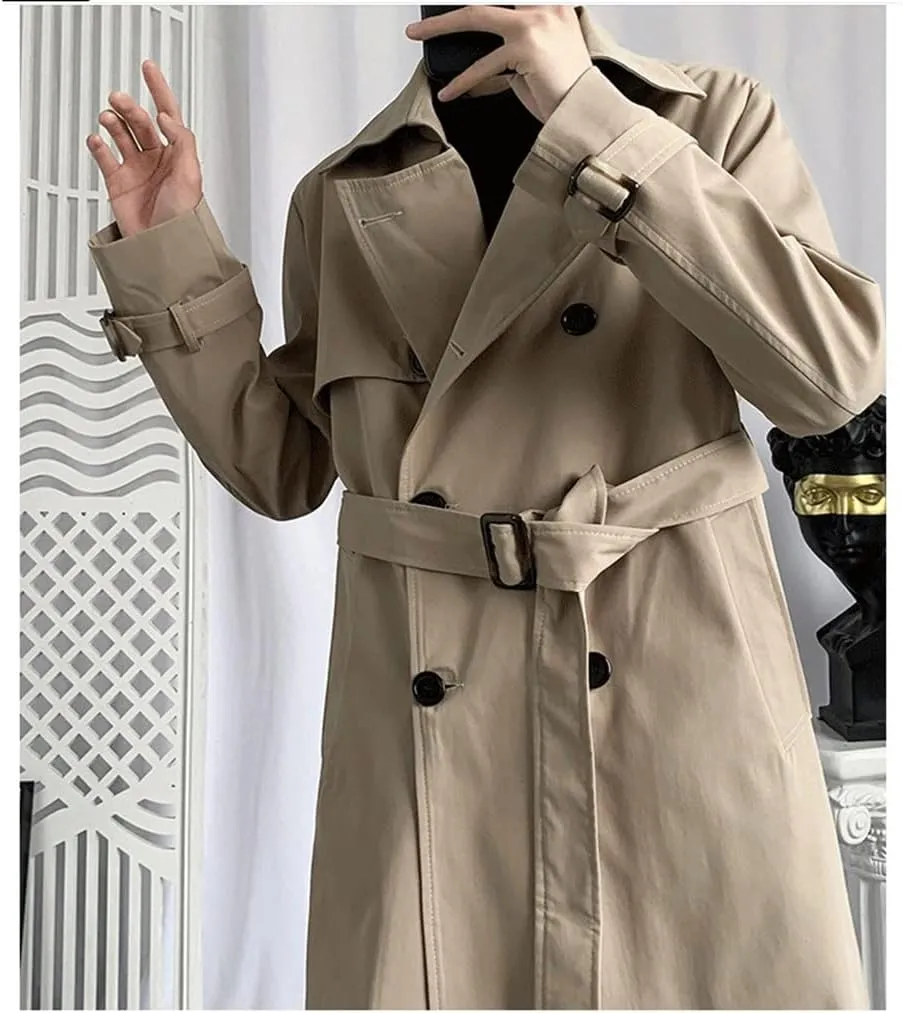 Autumn Long Coat Men Breasted Trench Coat,spring Mens Casual Jackets Full Size