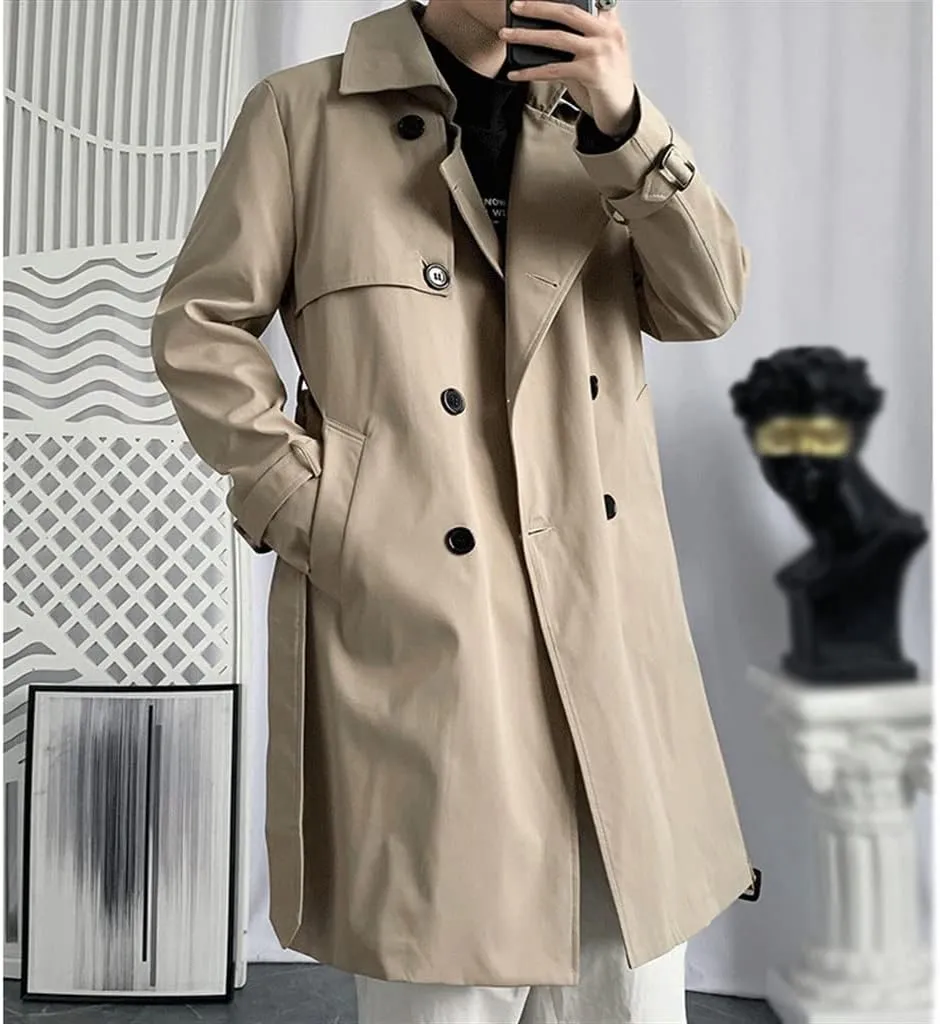 Autumn Long Coat Men Breasted Trench Coat,spring Mens Casual Jackets Full Size