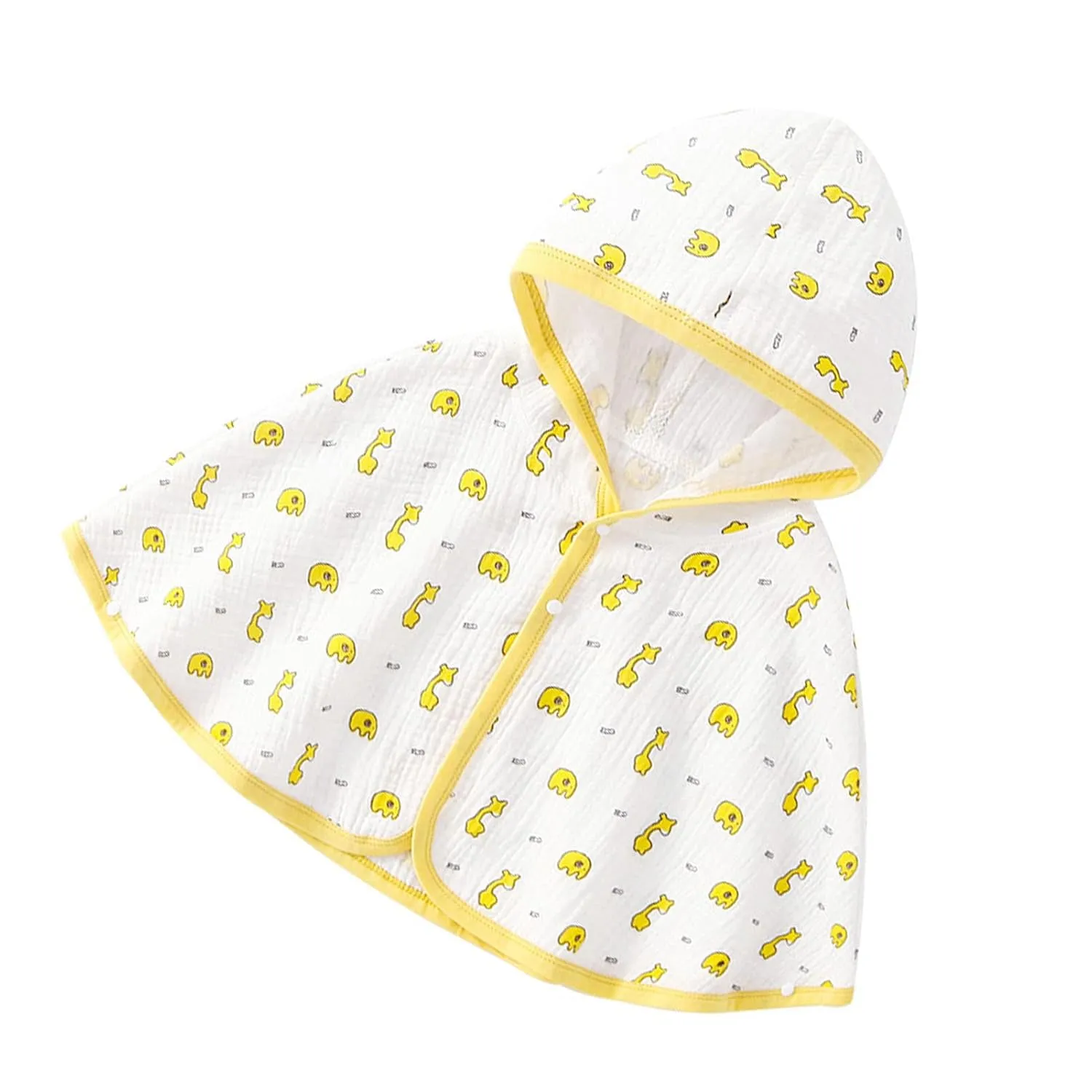 Baby Cape Cloak, Summer Breathable Hooded Blister Crepe Sun Baby Cloak Jackets for Toddlers Jackets and Coats (M Length 13in)