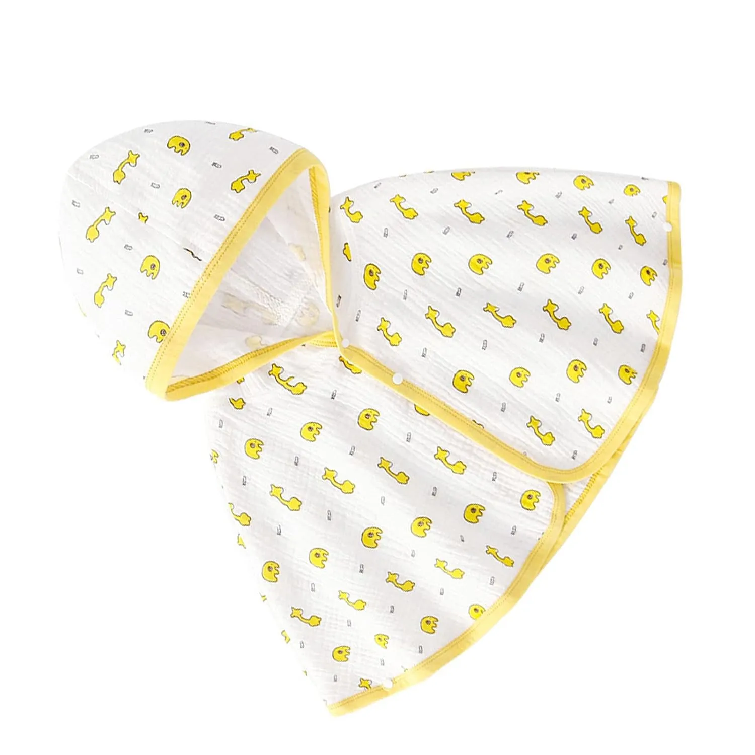 Baby Cape Cloak, Summer Breathable Hooded Blister Crepe Sun Baby Cloak Jackets for Toddlers Jackets and Coats (M Length 13in)