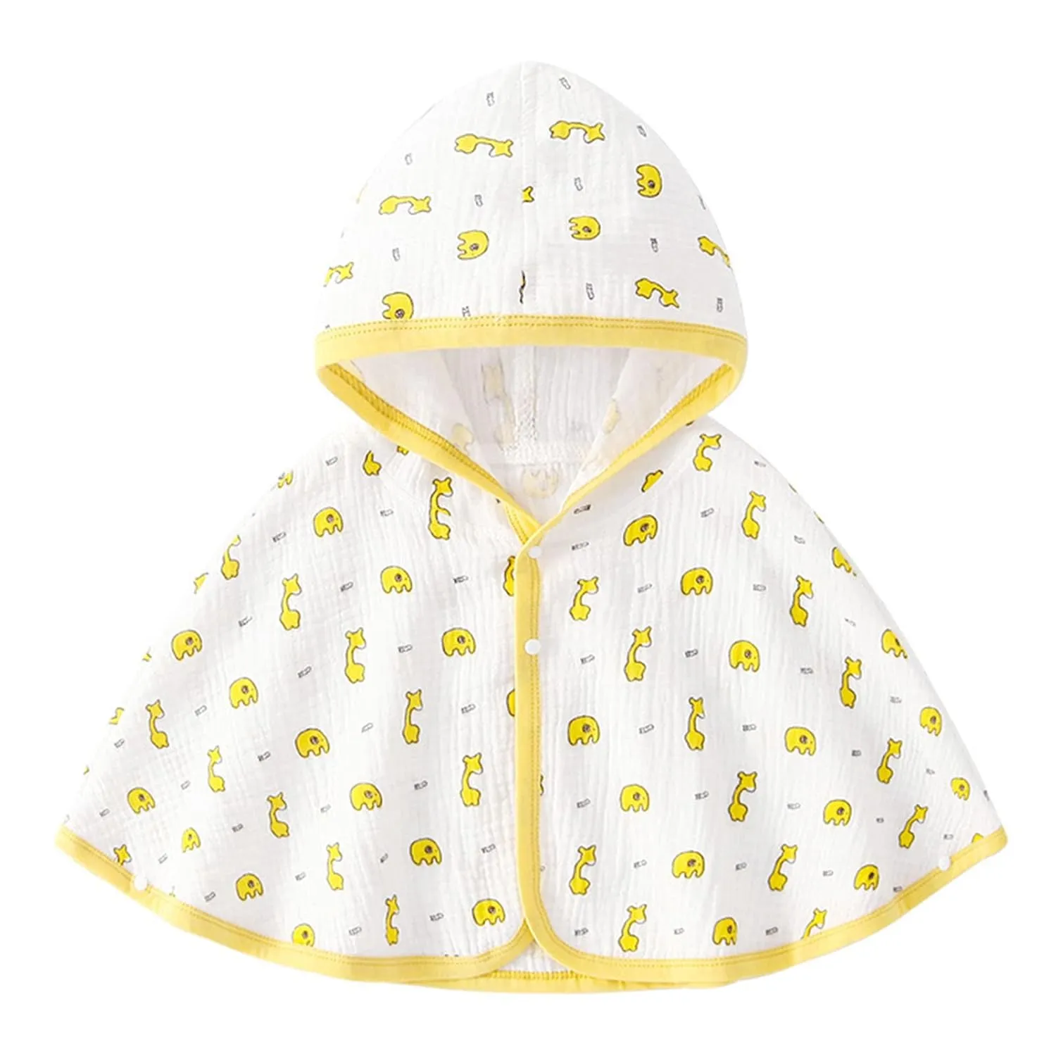 Baby Cape Cloak, Summer Breathable Hooded Blister Crepe Sun Baby Cloak Jackets for Toddlers Jackets and Coats (M Length 13in)