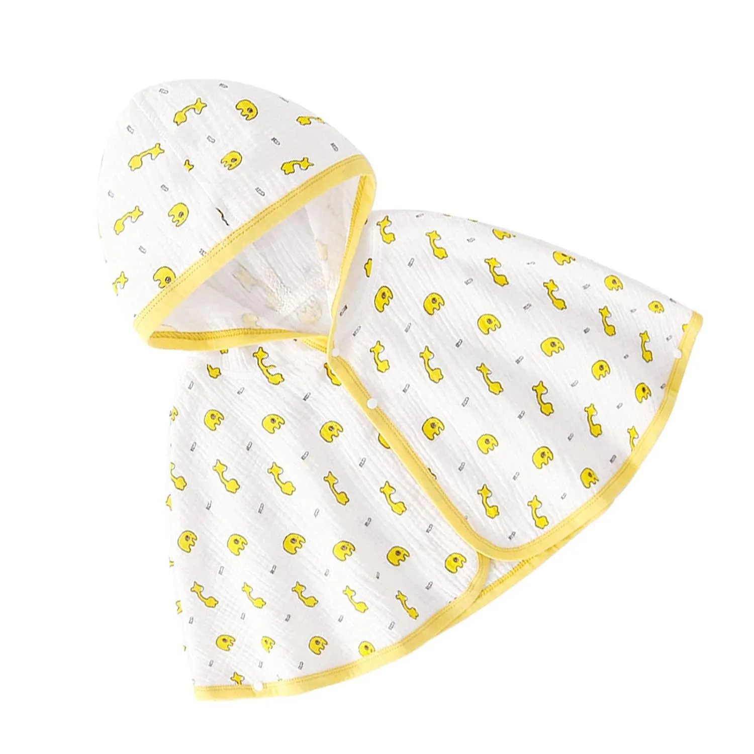 Baby Cape Cloak, Summer Breathable Hooded Blister Crepe Sun Baby Cloak Jackets for Toddlers Jackets and Coats (M Length 13in)