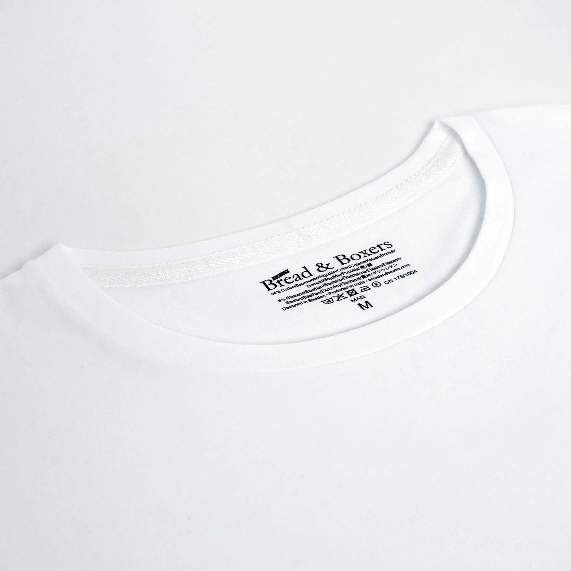 Bread & Boxers 94% Organic Cotton Crew Neck - White