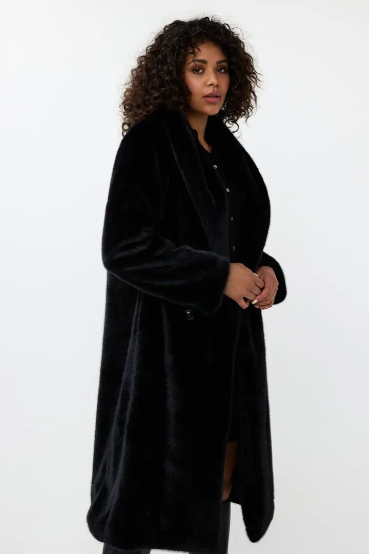 Coat Shawl Collar Fake Fur [000-F2437517]