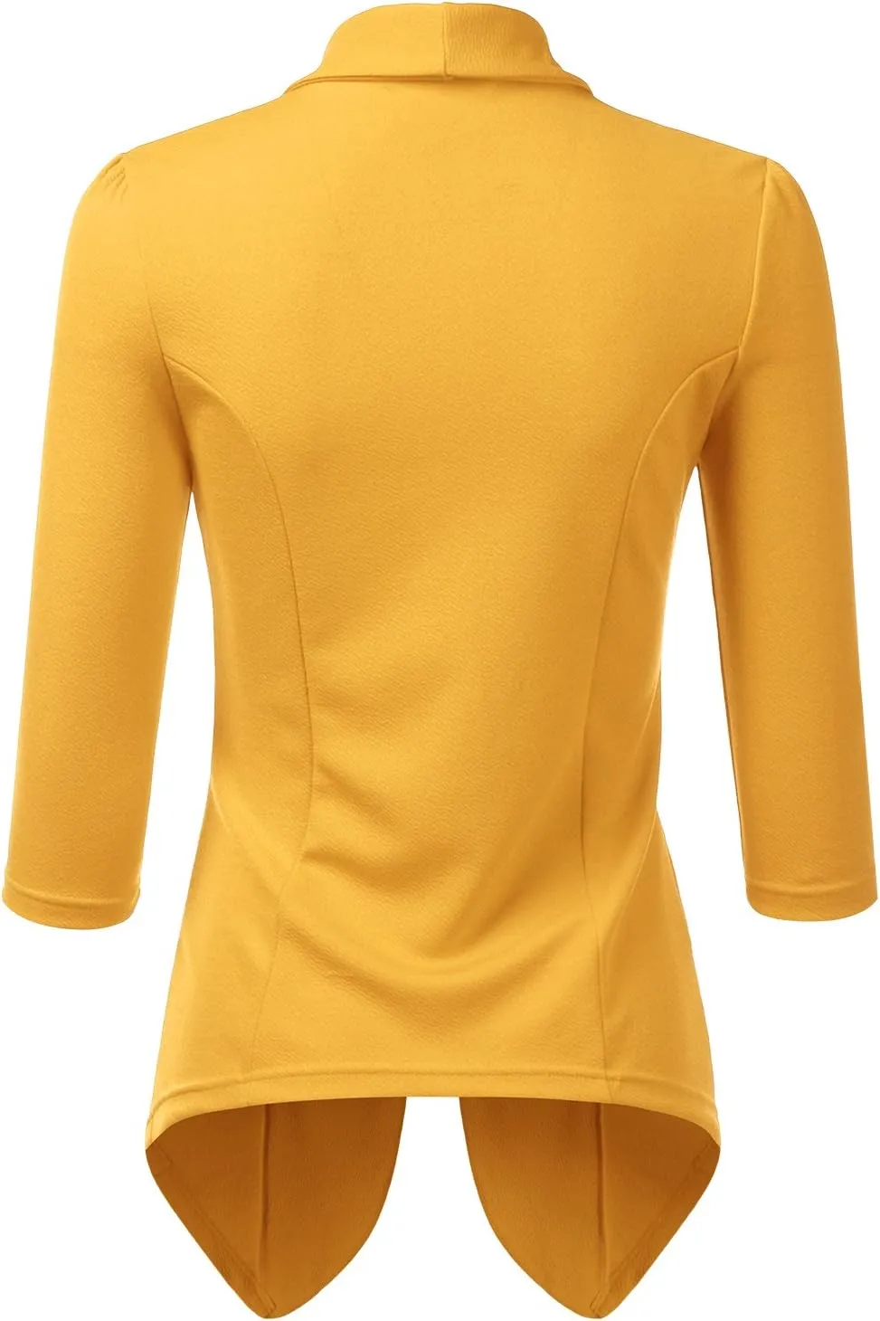 DOUBLJU Lightweight Thin 3/4 Sleeve Open Front Blazer Business Casual Deconstructed Jackets for Womens Clothes with Plus Size