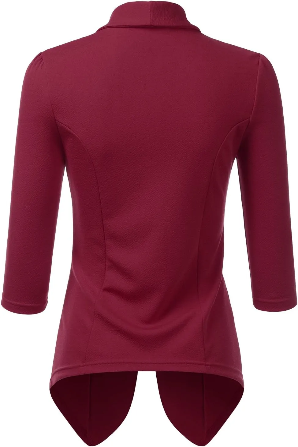 DOUBLJU Lightweight Thin 3/4 Sleeve Open Front Blazer Business Casual Deconstructed Jackets for Womens Clothes with Plus Size
