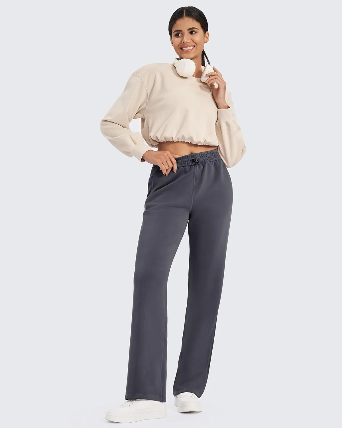 G4Free Smoofit Wide Leg Sweatpants Yoga Pants with Pockets Drawcord Casual Lounge Pants Modal Soft Petite/Regular/Tall