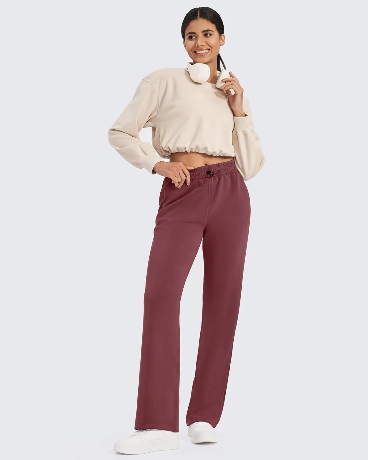 G4Free Smoofit Wide Leg Sweatpants Yoga Pants with Pockets Drawcord Casual Lounge Pants Modal Soft Petite/Regular/Tall