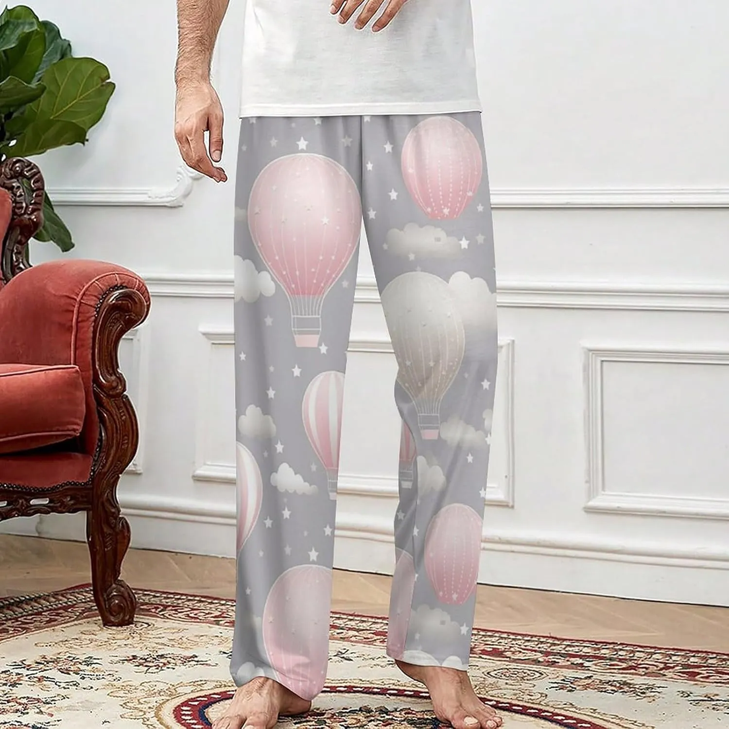 Geometrical Pattern Men's Pajama Pants Lounge Pajamas Bottoms Women's Soft Sleep Pj Pants