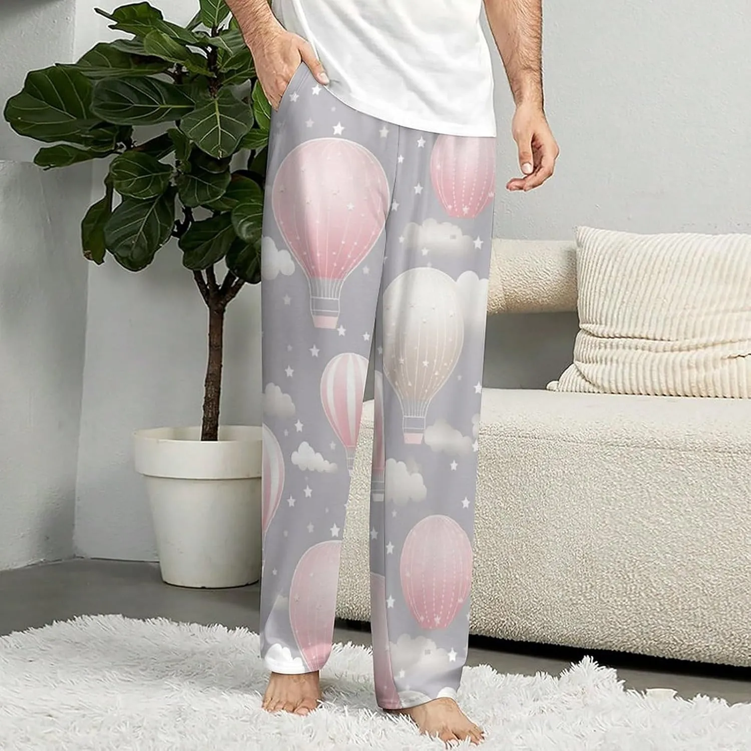 Geometrical Pattern Men's Pajama Pants Lounge Pajamas Bottoms Women's Soft Sleep Pj Pants
