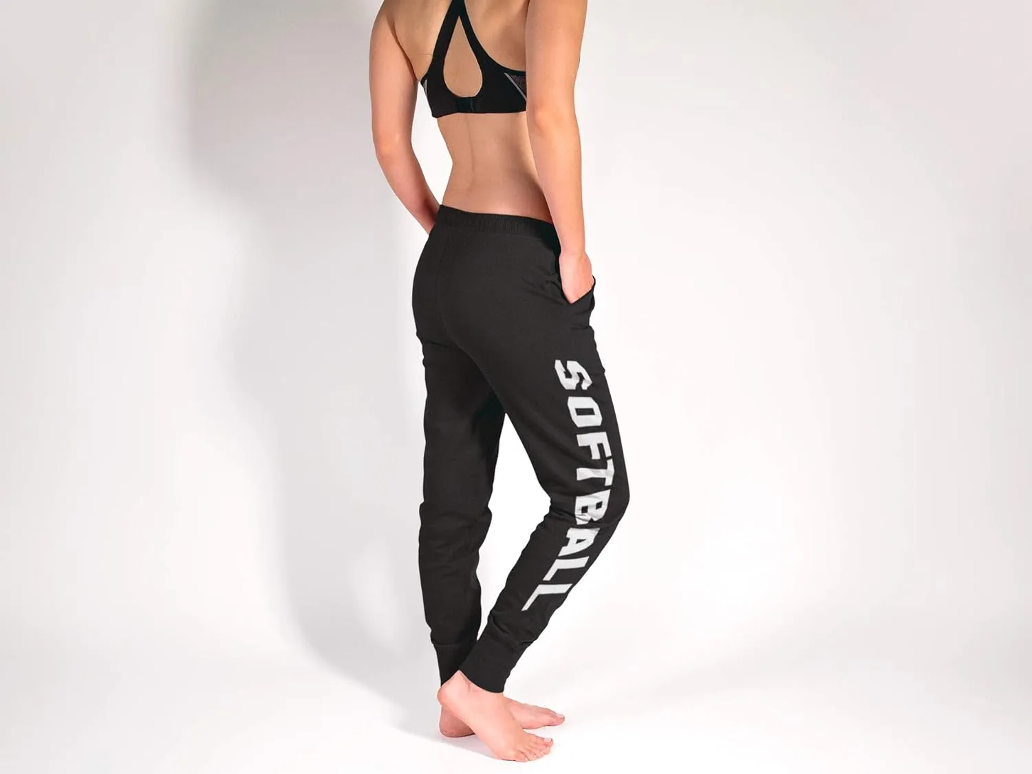 GIMMEDAT Softball Soft Joggers Drawstring Pocket Cuff Pants Sweatpants