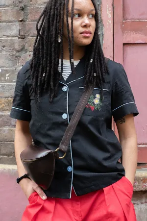Helmstedt Fiona Embroidered Black Shirt