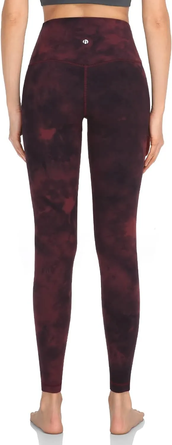 HeyNuts Essential Leggings, High Waisted Compression Workout Soft Pants Athletic Yoga Pants 28"