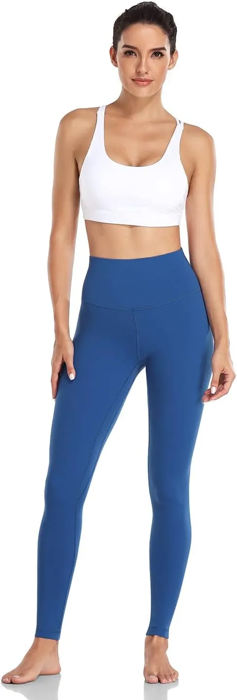 HeyNuts Essential Leggings, High Waisted Compression Workout Soft Pants Athletic Yoga Pants 28"
