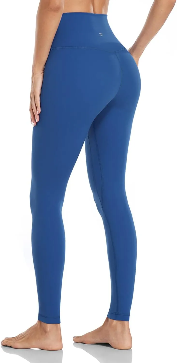 HeyNuts Essential Leggings, High Waisted Compression Workout Soft Pants Athletic Yoga Pants 28"