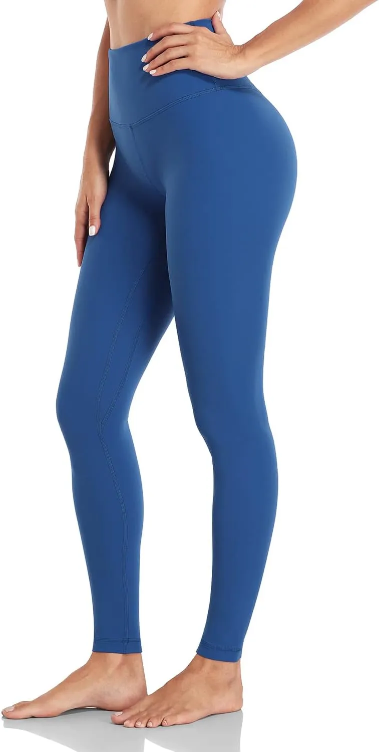 HeyNuts Essential Leggings, High Waisted Compression Workout Soft Pants Athletic Yoga Pants 28"