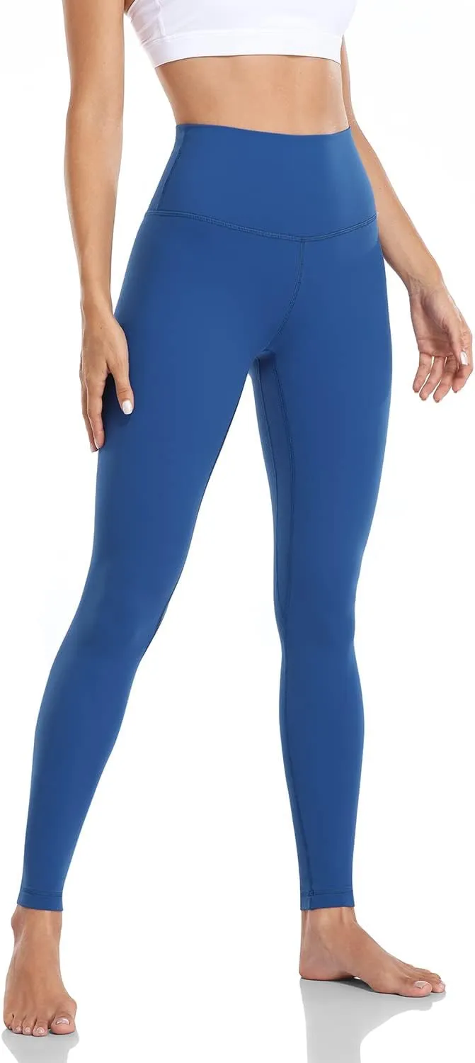 HeyNuts Essential Leggings, High Waisted Compression Workout Soft Pants Athletic Yoga Pants 28"