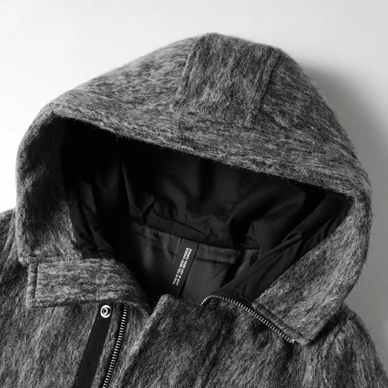 HOODED WOOL COAT