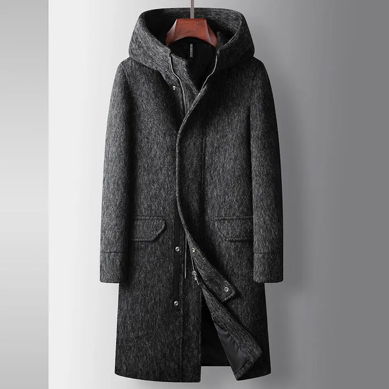 HOODED WOOL COAT
