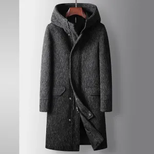 HOODED WOOL COAT