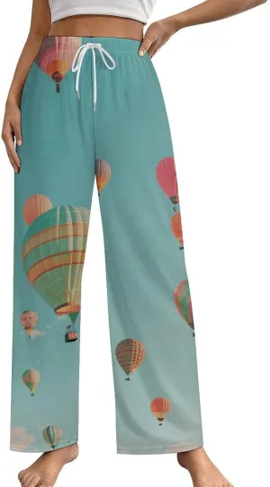 Hot Air Balloon Womens Lounge Pants Soft Pajama Pants Sleepwear Drawstring PJ Bottoms