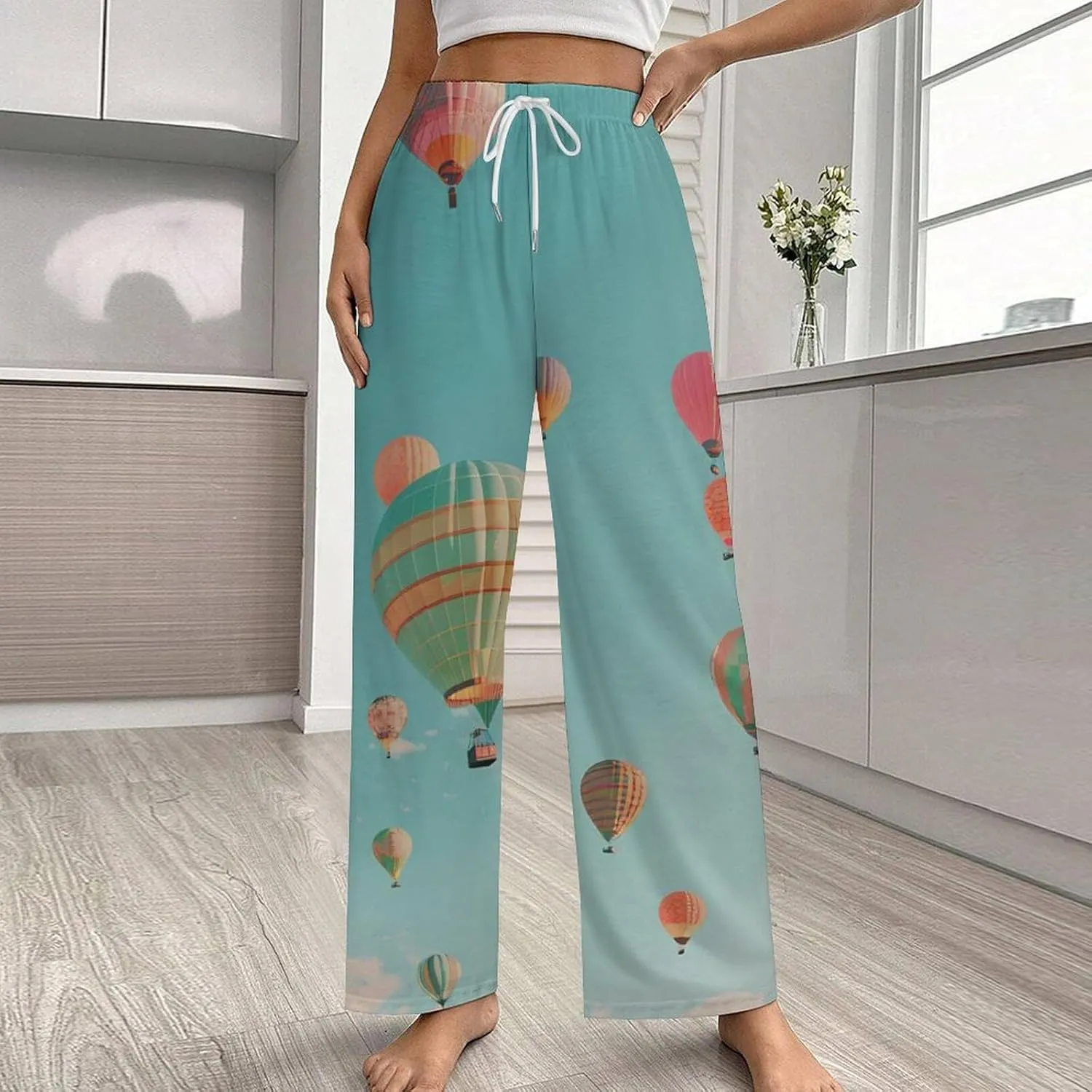 Hot Air Balloon Womens Lounge Pants Soft Pajama Pants Sleepwear Drawstring PJ Bottoms