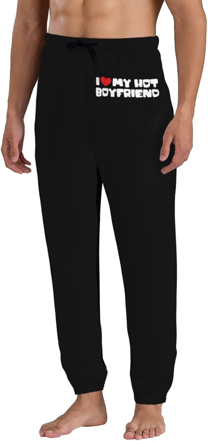 I Love My Hot Boyfriend Sweatpants Men Workout Pants Fashion Soft Joggers Pants