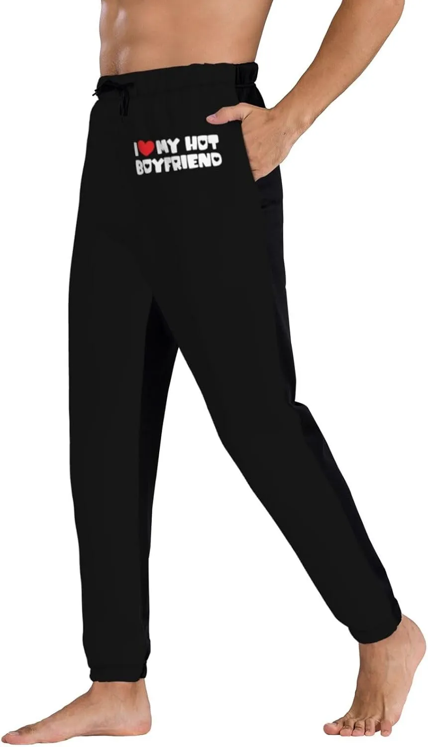 I Love My Hot Boyfriend Sweatpants Men Workout Pants Fashion Soft Joggers Pants