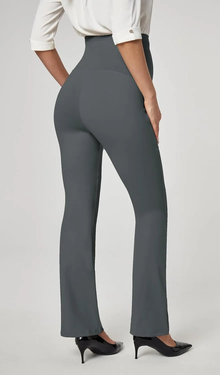 IUGA Soft Maternity Pants Over The Belly with Pockets Stretchy Maternity Clothes for Work Pregnancy Flare Maternity Leggings