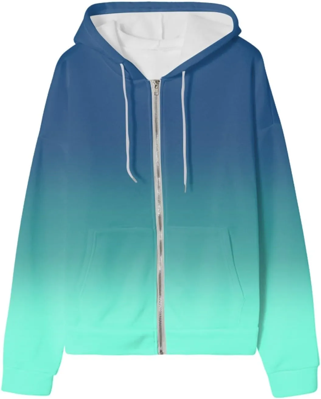 JiXiang Womens Lightweight Hoodies Full Zip Up Oversized Sweatshirts with Pockets Long Sleeve Thin Casual Zip Up Jackets