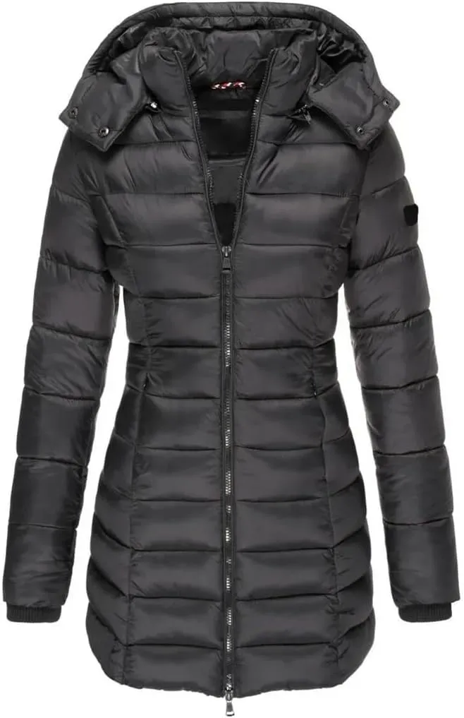 JNKIHAPOT Women's Winter Cotton Coat Medium-Length Slimming Smooths Your Silhouette Padded Jacket Warm Down Coat