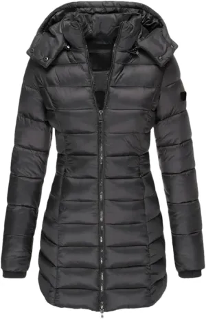 JNKIHAPOT Women's Winter Cotton Coat Medium-Length Slimming Smooths Your Silhouette Padded Jacket Warm Down Coat