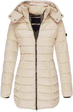 JNKIHAPOT Women's Winter Cotton Coat Medium-Length Slimming Smooths Your Silhouette Padded Jacket Warm Down Coat