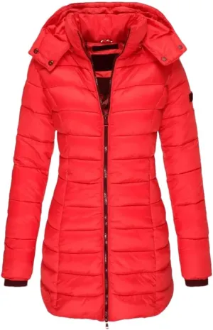 JNKIHAPOT Women's Winter Cotton Coat Medium-Length Slimming Smooths Your Silhouette Padded Jacket Warm Down Coat