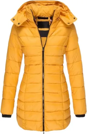 JNKIHAPOT Women's Winter Cotton Coat Medium-Length Slimming Smooths Your Silhouette Padded Jacket Warm Down Coat