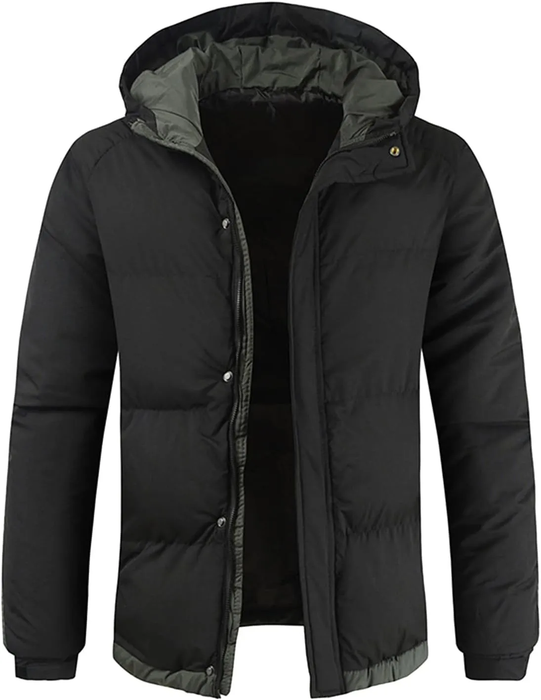 Men Thin Jacket Mens Autumn And Winter Fashion Casual Solid Color Padded Warm Cotton Coat Cotton Jackets Mens