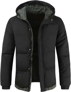 Men Thin Jacket Mens Autumn And Winter Fashion Casual Solid Color Padded Warm Cotton Coat Cotton Jackets Mens