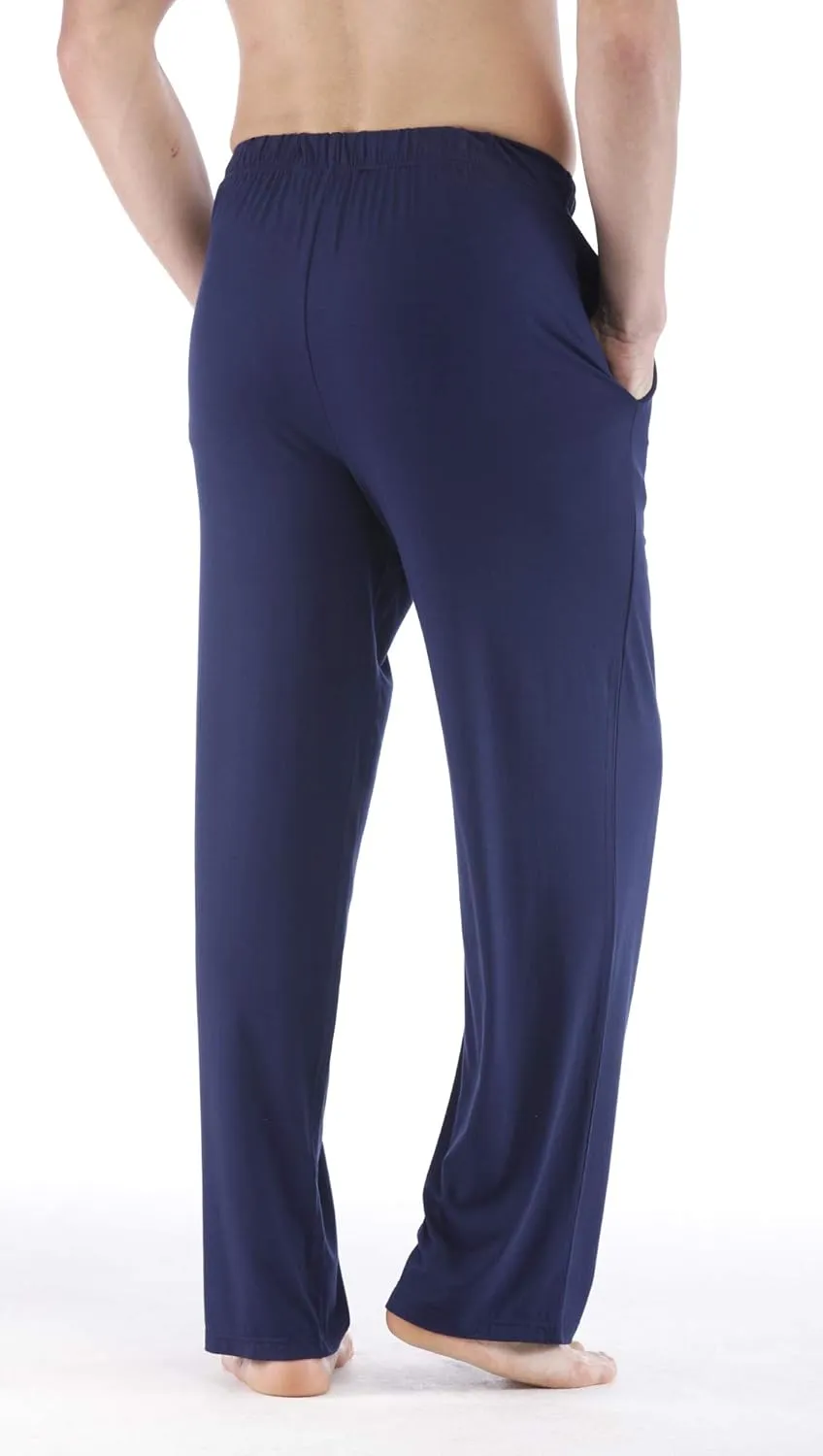 Mens Pajama Pants - Viscose Made from Bamboo, Soft Sleep Pants Comfy Drawstring Lounge Bottom with Pockets Sweatpants