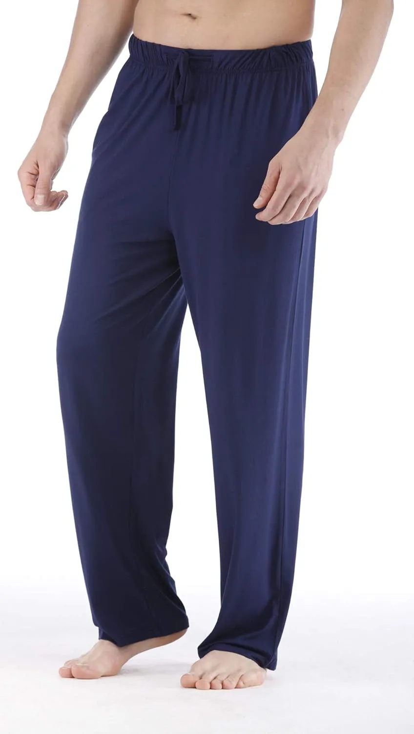 Mens Pajama Pants - Viscose Made from Bamboo, Soft Sleep Pants Comfy Drawstring Lounge Bottom with Pockets Sweatpants