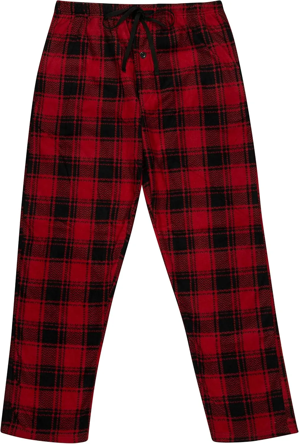 Men's Super Soft Plaid Fleece Pajama Pants - Cozy Lounge Pants with Convenient Pockets