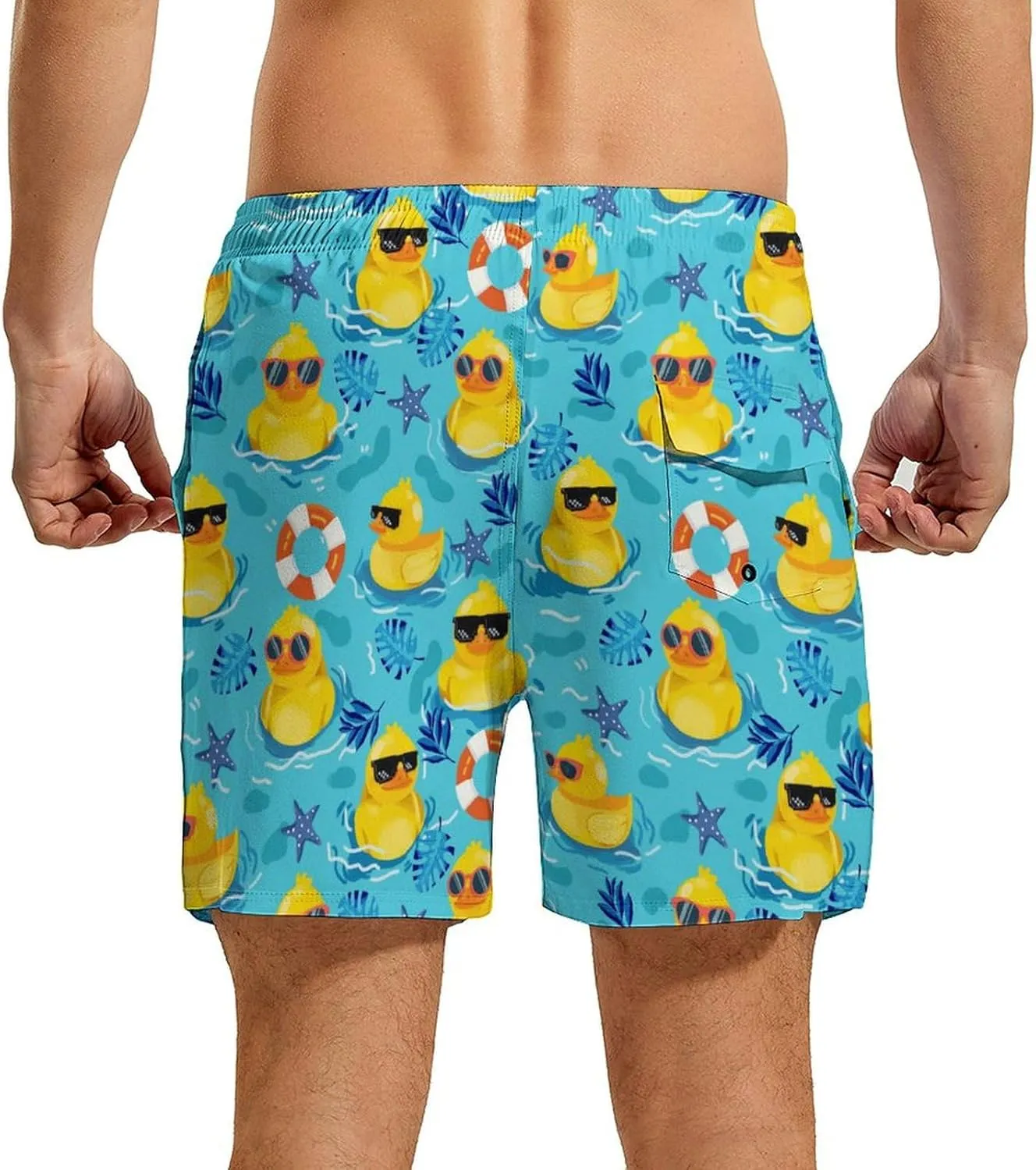 Mens Swim Trunks with Compression Liner 5 Inseam Quick Dry Swimwear Bathing Suit Swimming Board Shorts with 4 Pocket